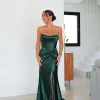 Vestido corsé bandas nudo verde