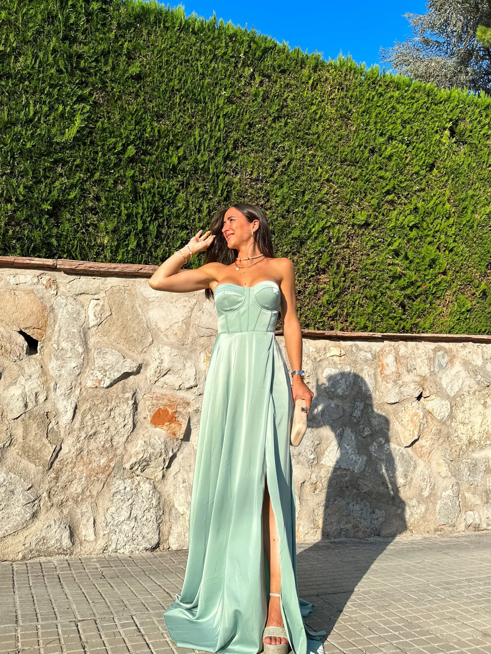 Vestido corse palabra menta