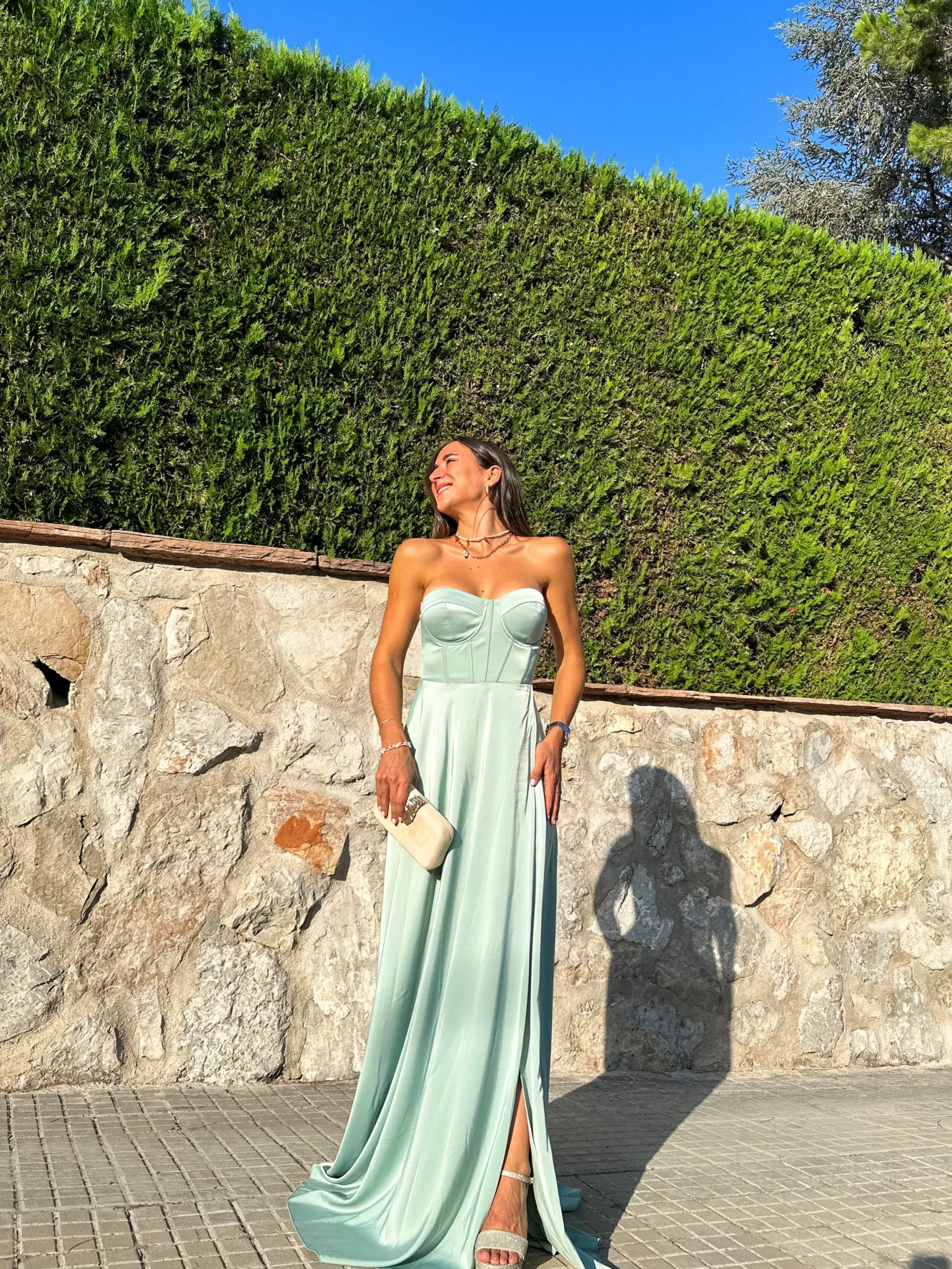 Vestido corse palabra menta