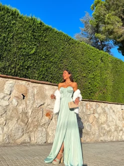 Vestido corse palabra menta