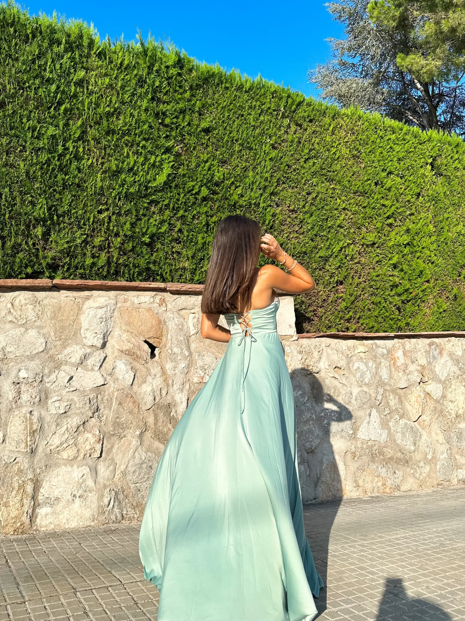 Vestido corse palabra menta