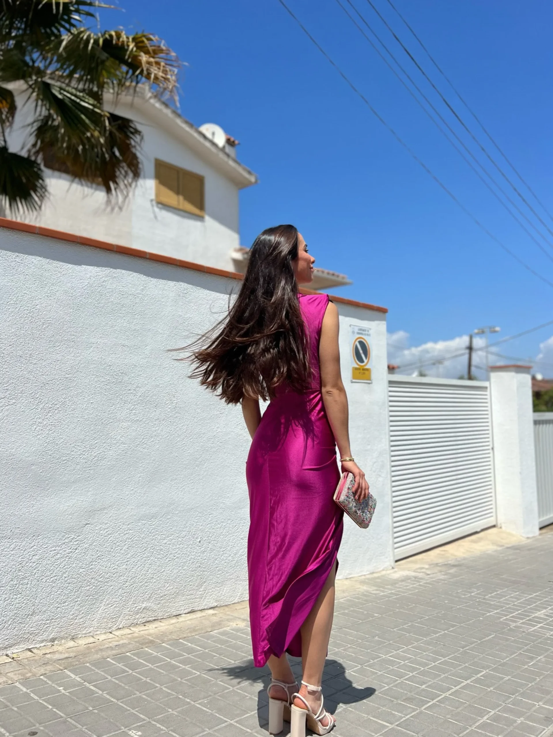 Vestido escote lazo amarena