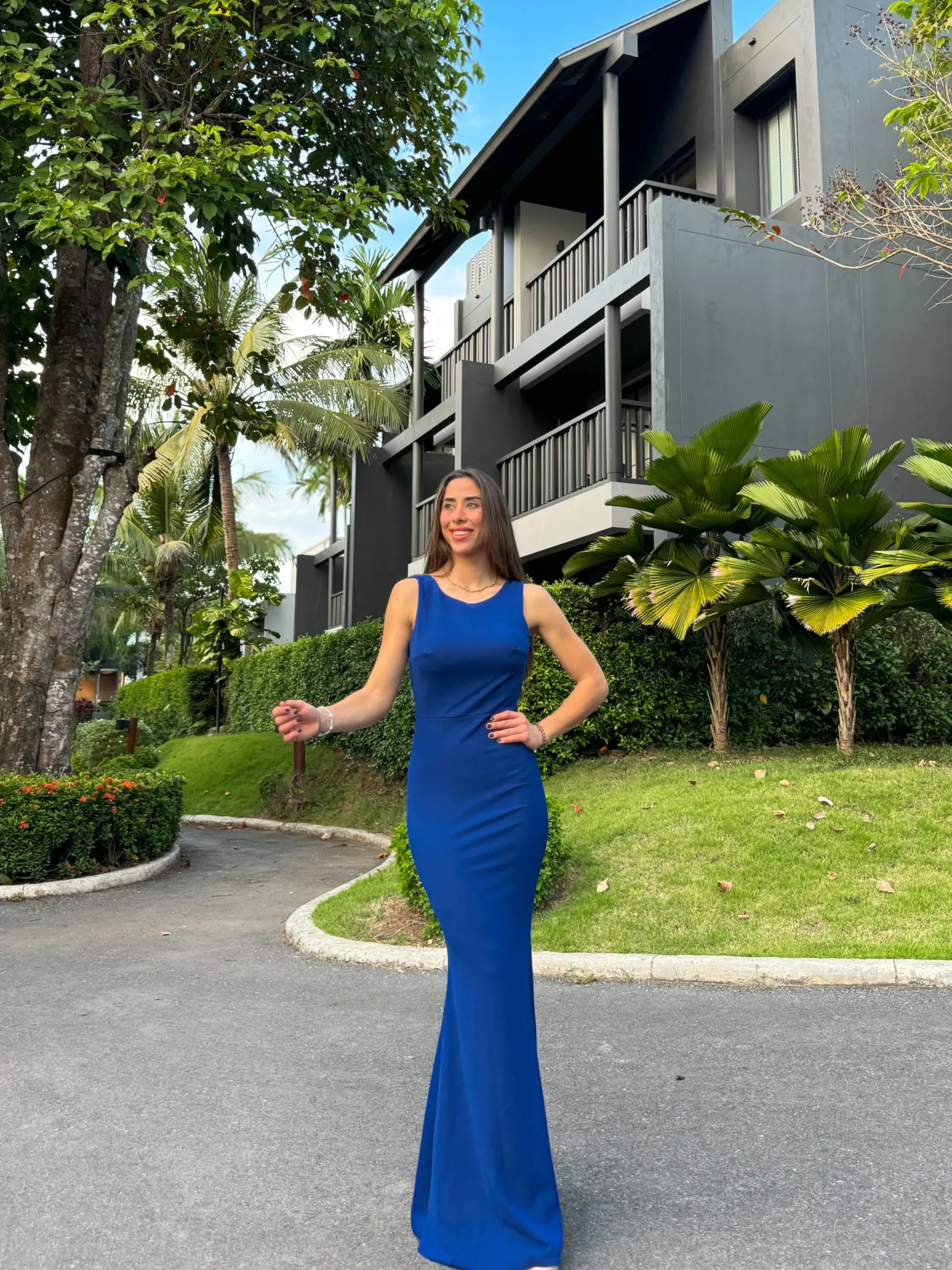 Vestido largo sirena klein