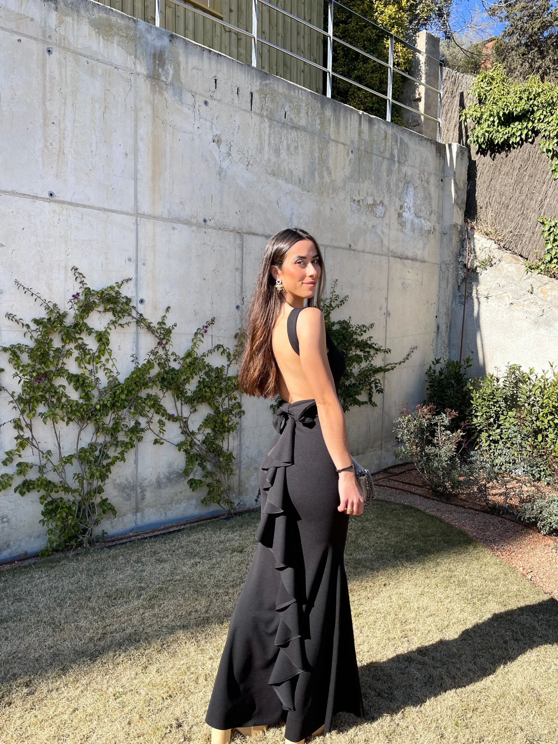 Vestido largo sirena negro