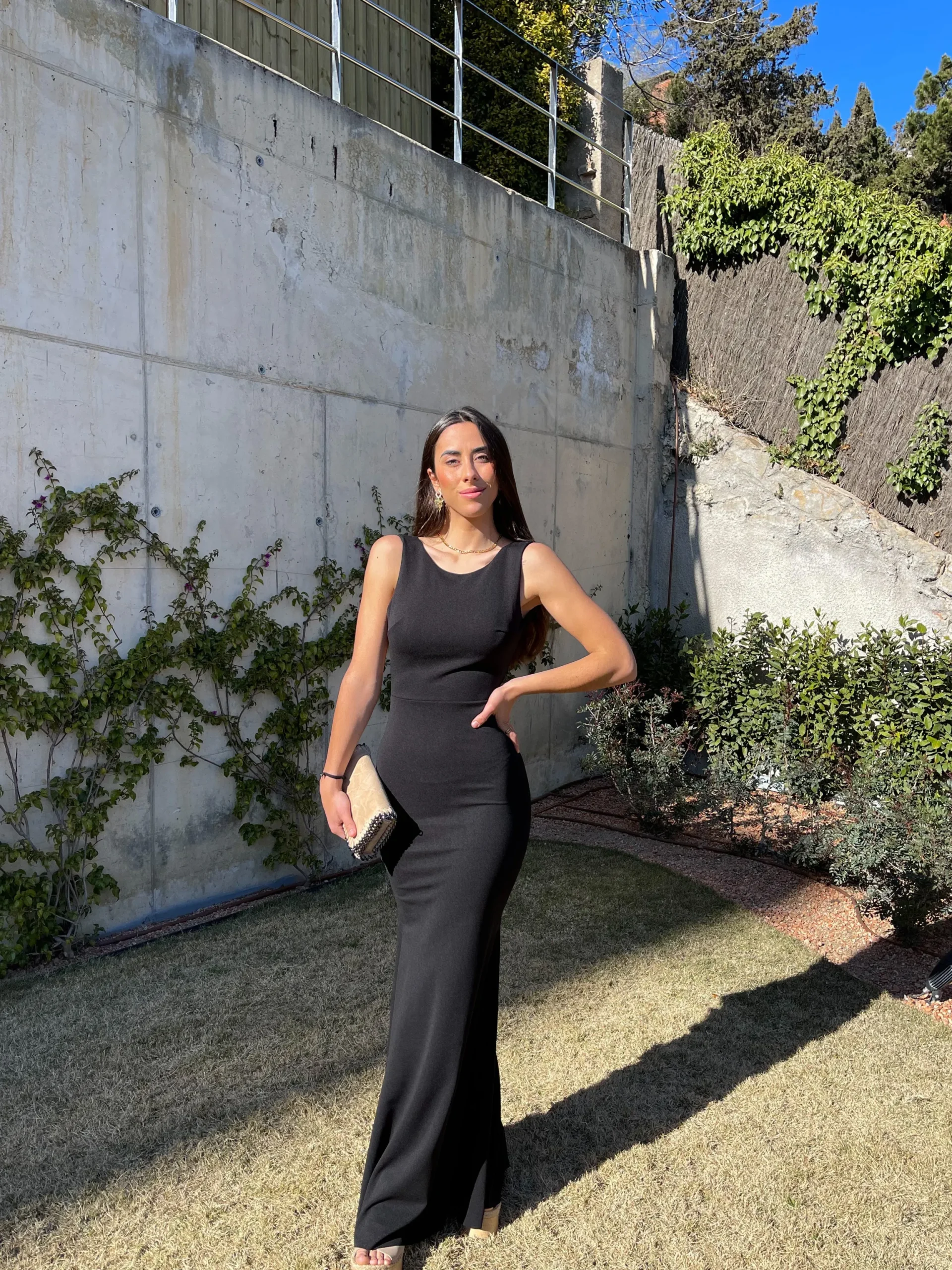 Vestido largo sirena negro
