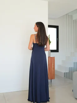 Vestido lazo pico marino