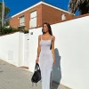 Vestido midi punto plateado