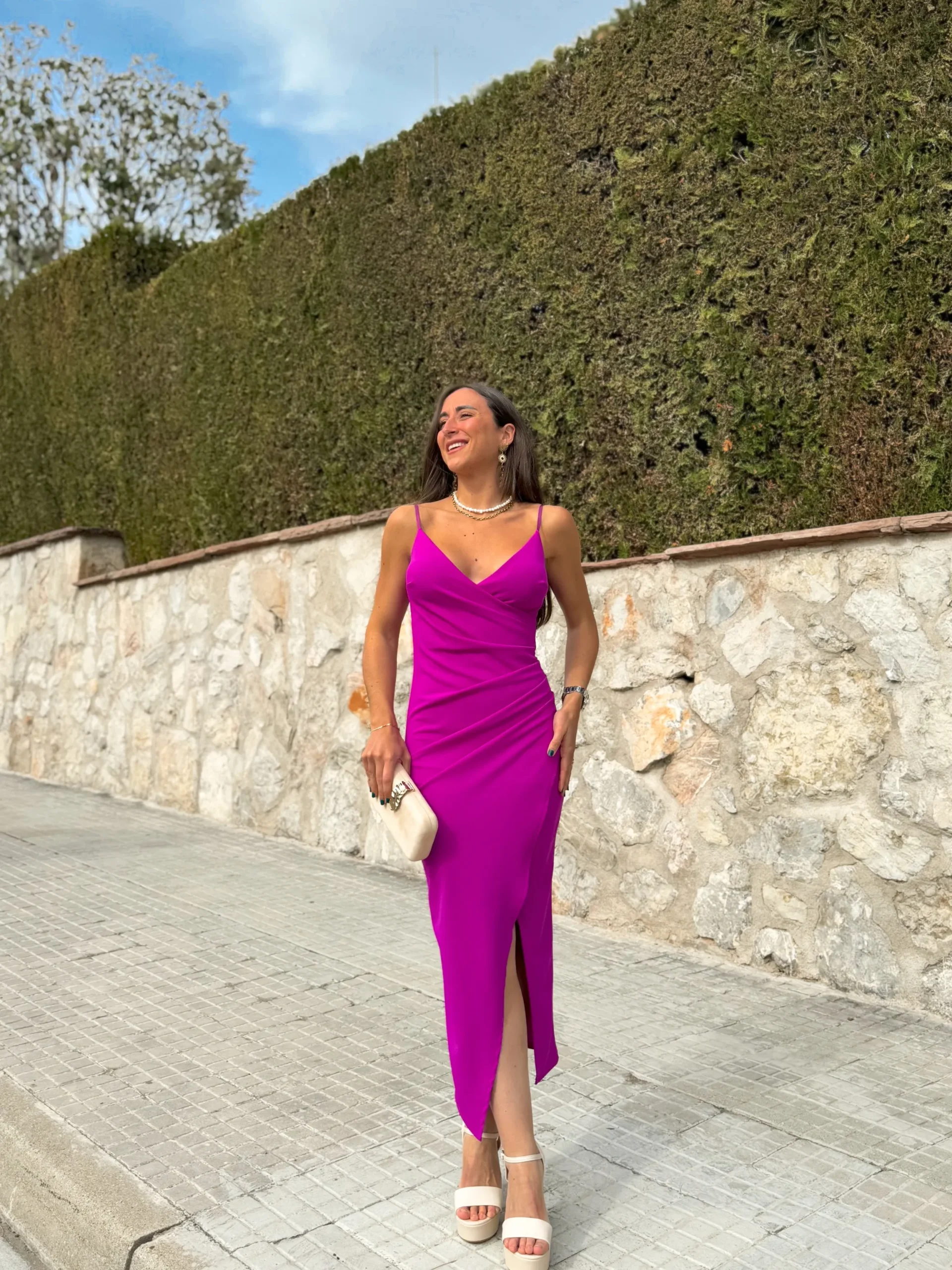 Vestido midi tirantes amarena