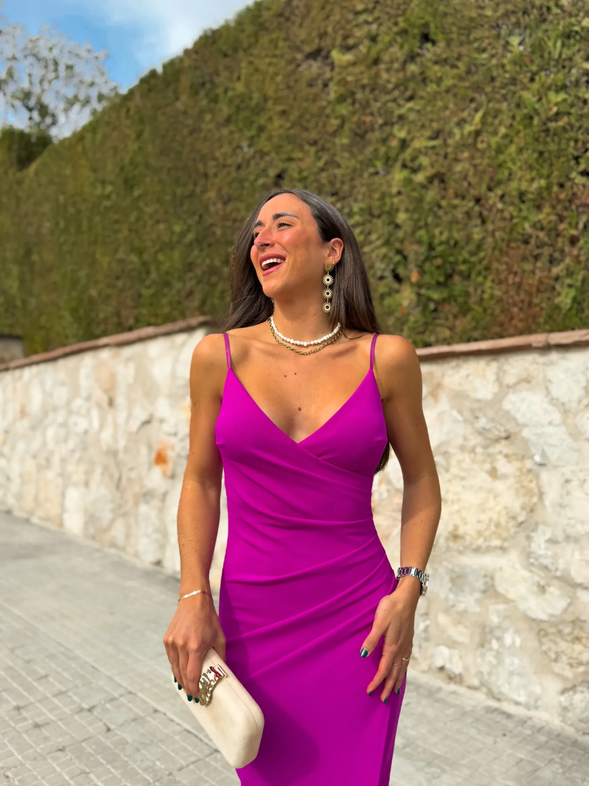 Vestido midi tirantes amarena