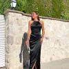 Vestido tubo halter negro