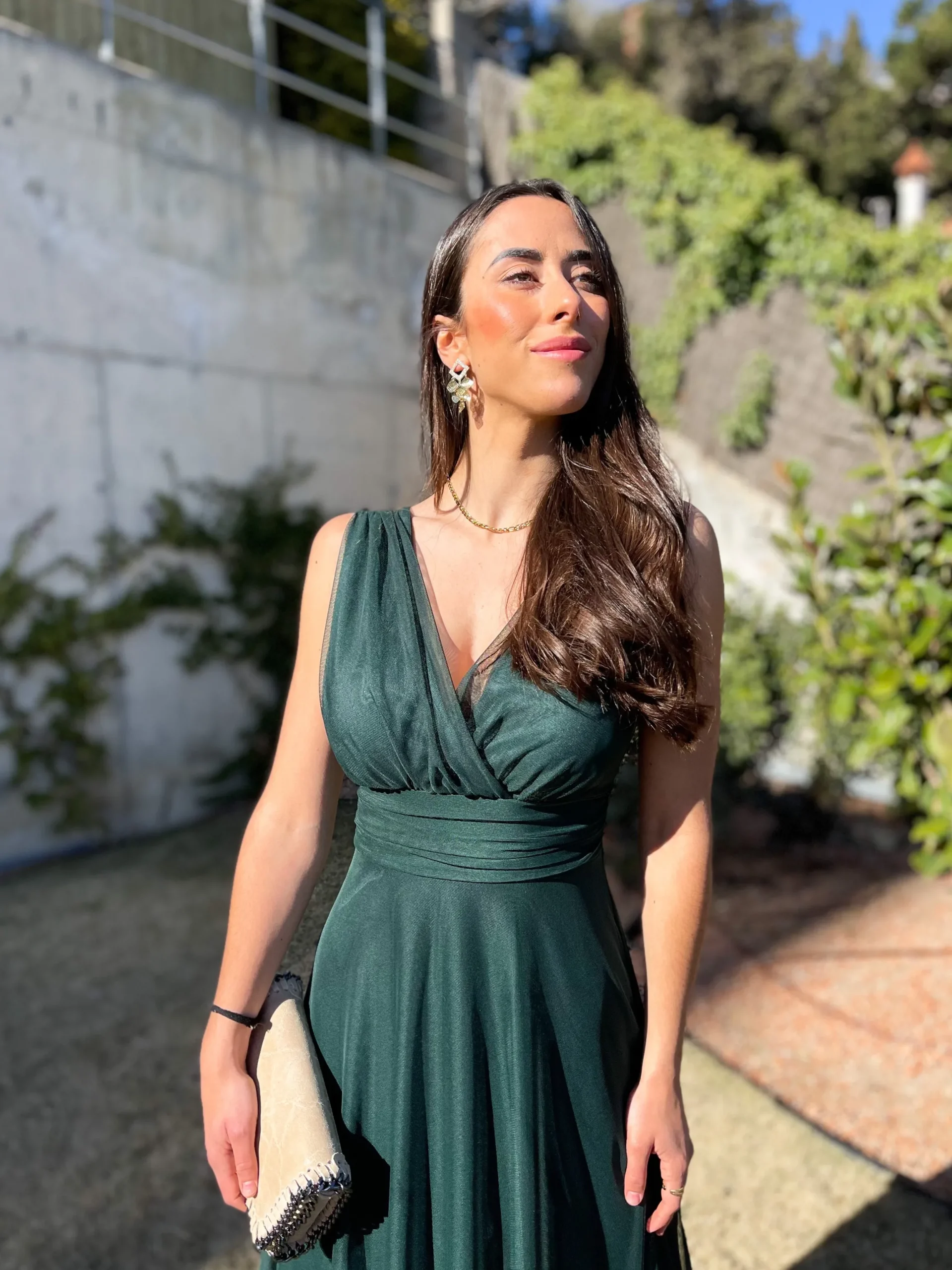 Vestido tulle pico botella